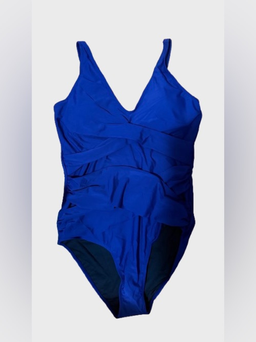 NWOT Cobalt Blue V-Neck Women's One-Piece Swimsuit
